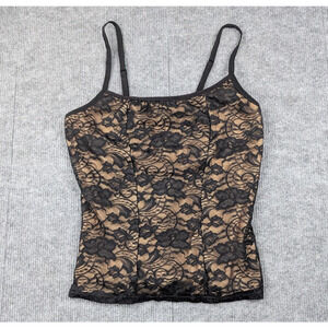 TLC Lace Cami Womens Medium 90s Gothic Whimsigoth Fairy Dark Romantic Y2K Sheer